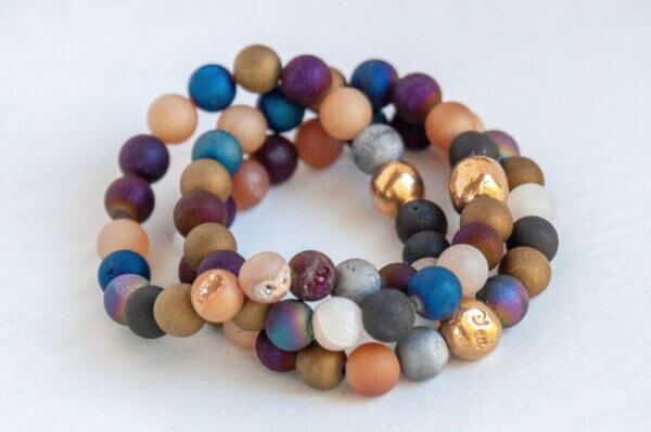 Bronze Mixed Druzy Agate Bracelet by MK Designs