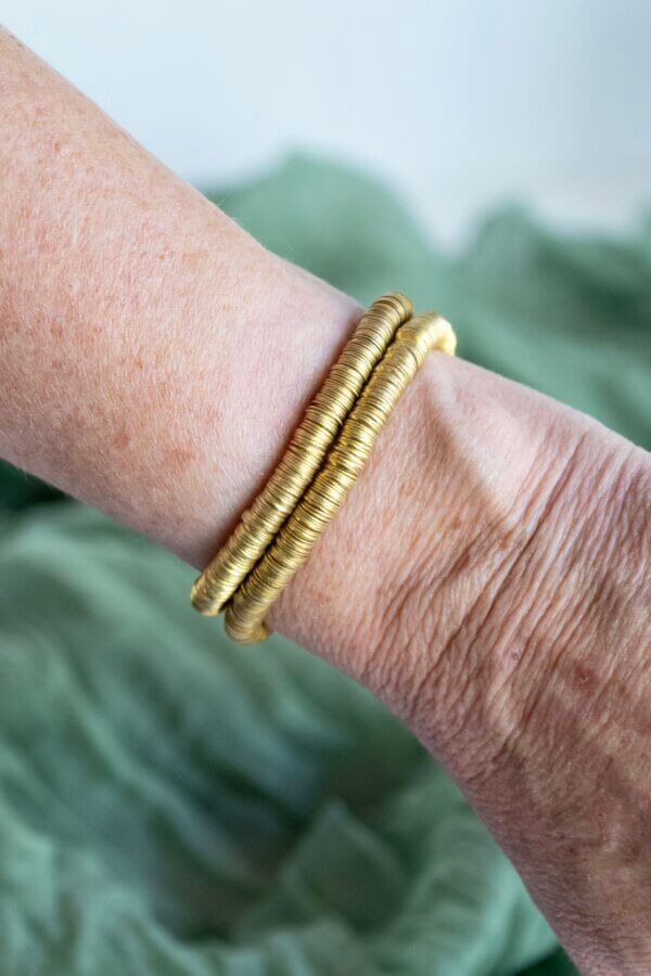 Kenyan Gold Disk Bracelet by MK Designs