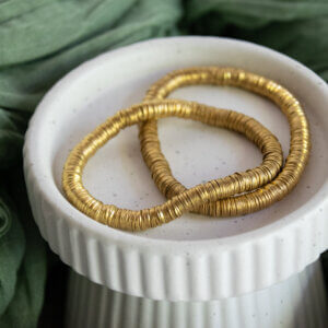 Kenyan Gold Disk Bracelet by MK Designs