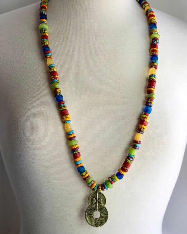 Bright Glass Bead Necklace by MK Designs