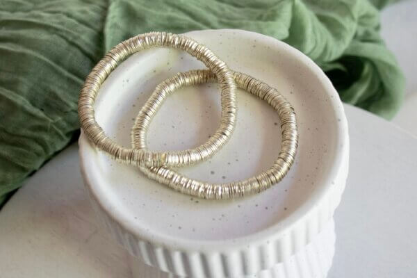 Kenyan Silver Disk Bracelet by MK Designs