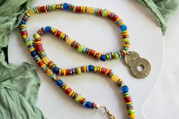 Bright Glass Bead Necklace by MK Designs